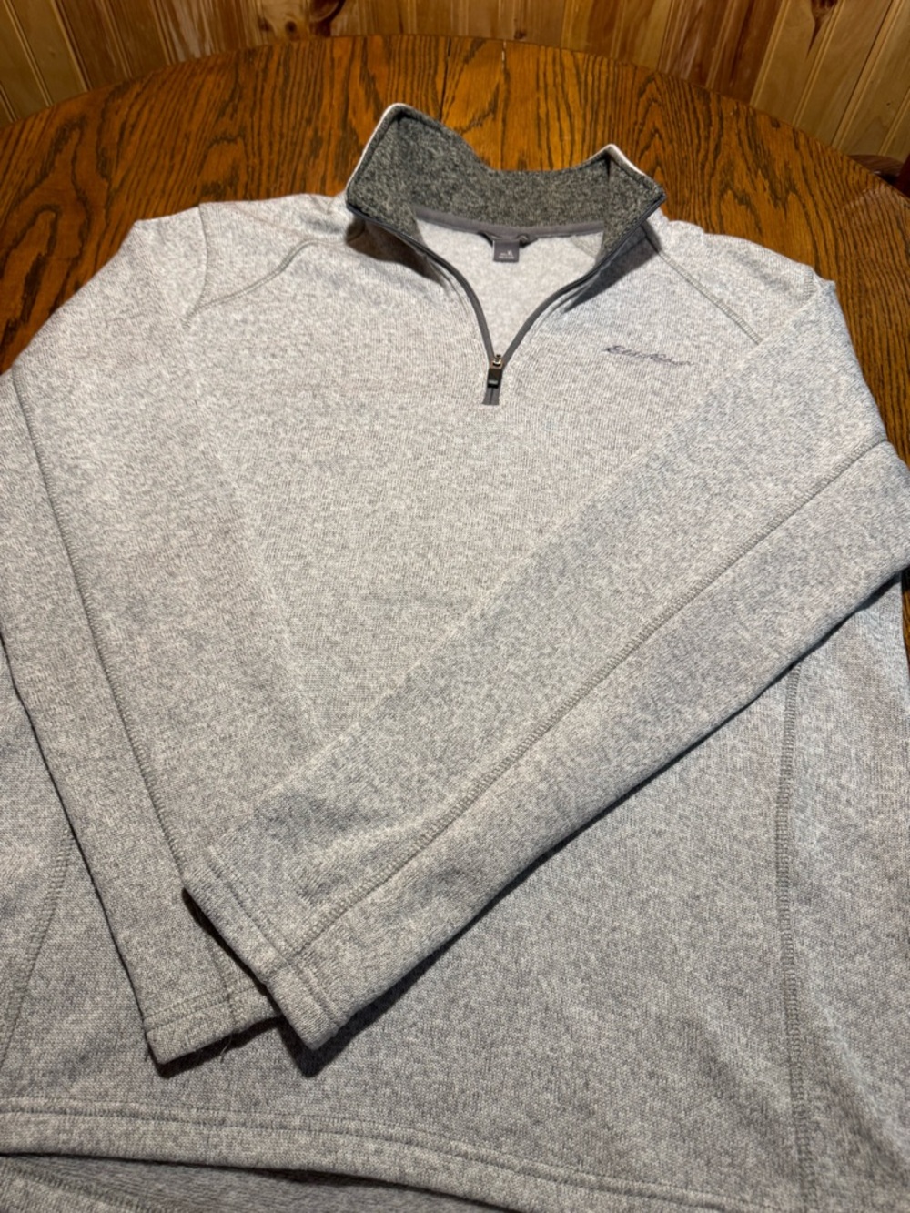 Eddie Bauer Light Gray Quarter-Zip Pullover